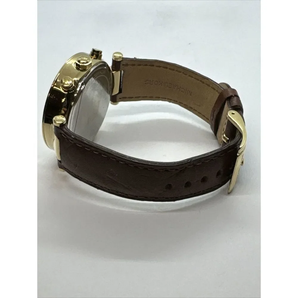 Michael Kors Parker MK2249 Women's Brown Leather Strap Analog Dial Watch JNA431